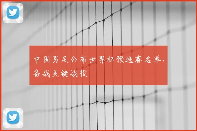 中国男足公布世界杯预选赛名单，备战关键战役